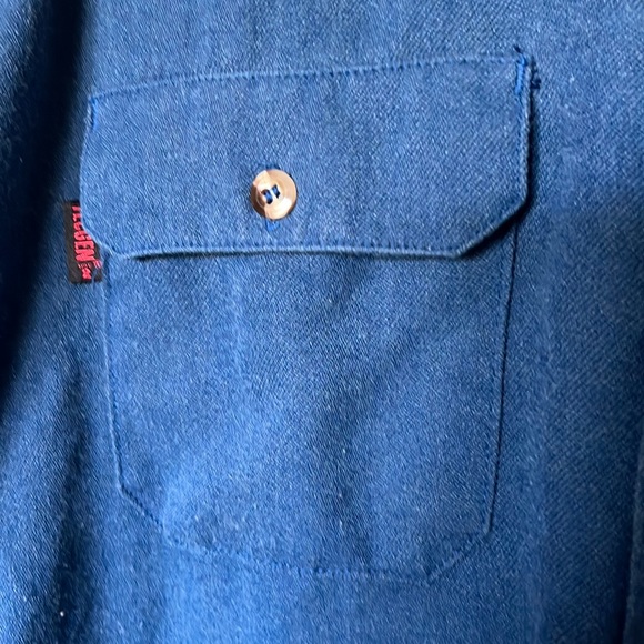 TecGen Select Men’s brushed twill long sleeve button down shirt color blue XL- L - Picture 6 of 17